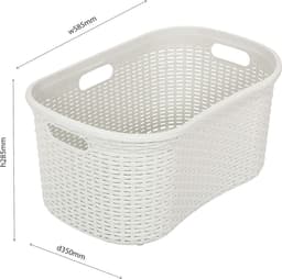Hipster wasmand van faux rotan - houtskool - 40 liter — thumbnail 2