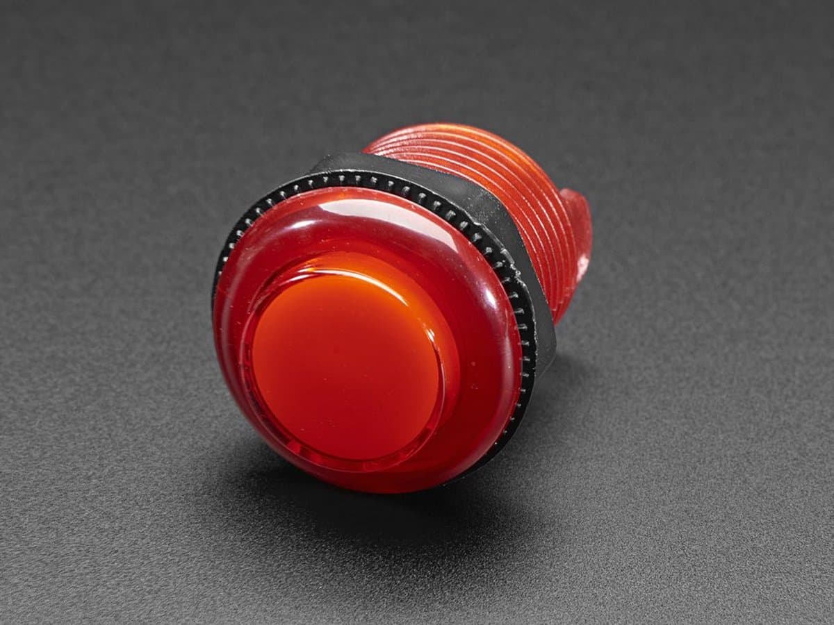 Arcade Button with LED - 30mm Translucent Red Adafruit 3489 — afbeelding 1