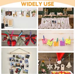 100 Stuks Decoratieve Houten Knijpers met Fotokabels en Opbergtas voor Foto's en Knutselprojecten — thumbnail 4