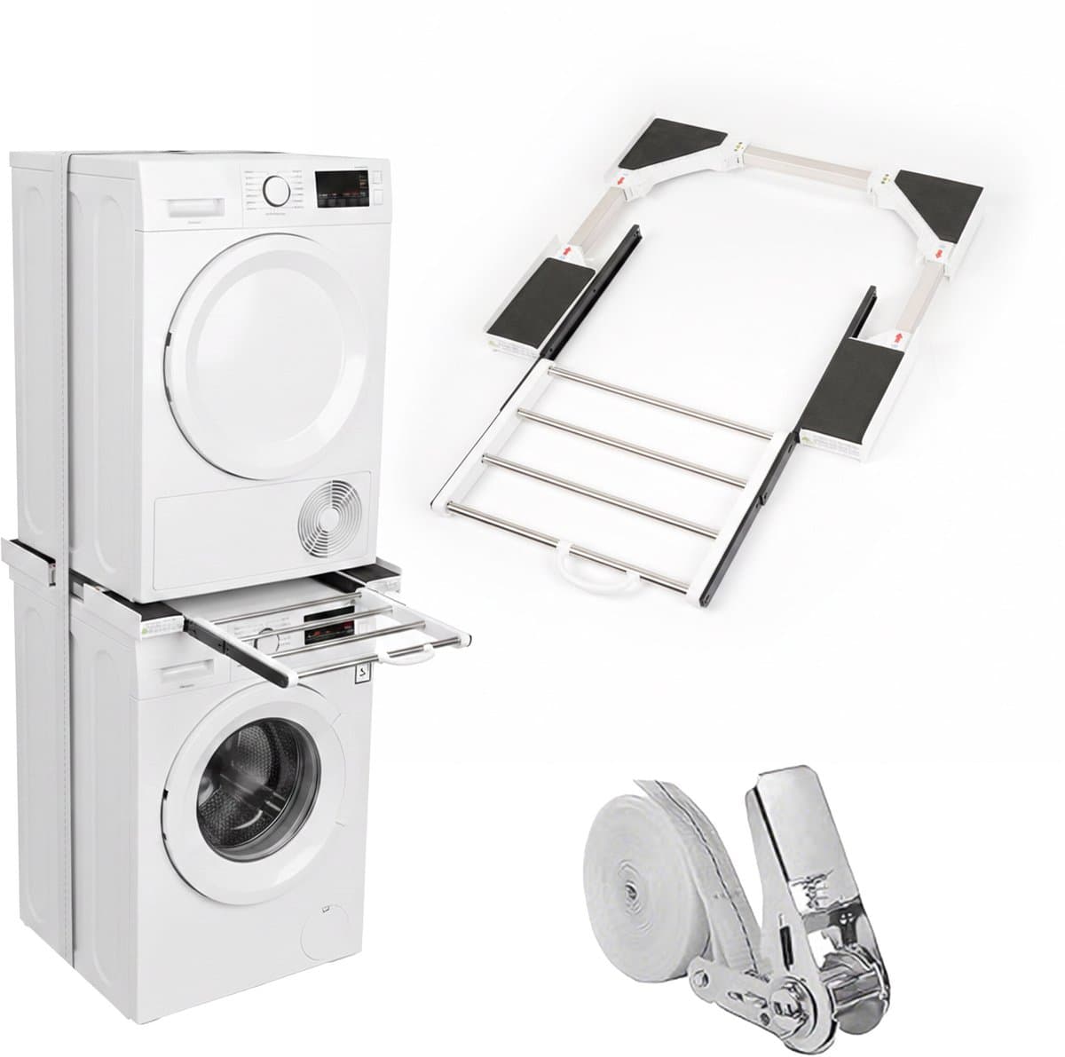 tussenbouwframe-met-aflegplank-verstelbaar-54–71 cm-wit — afbeelding 1