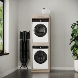 Wasophoogte® Wasmachine Kast Berlin - Wasmachine verhoger - Wasmachine ombouw - 700(D)*665(B)*2110(H) mm - Taupe — thumbnail 4