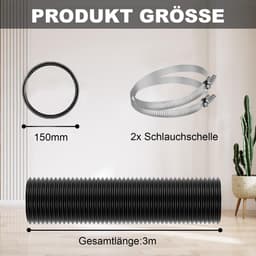 Flexibele Afvoerslang (Ø 150 mm, 3 meter) voor Airco, Ventilatie en Afzuiging - PVC/Aluminium — thumbnail 2