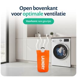 Wonair wasmand - Wassorteerder - Waszak - Wastas - Waszakken Voor Wasgoed - Wasmand Opvouwbaar - Oranje - 81L — thumbnail 3