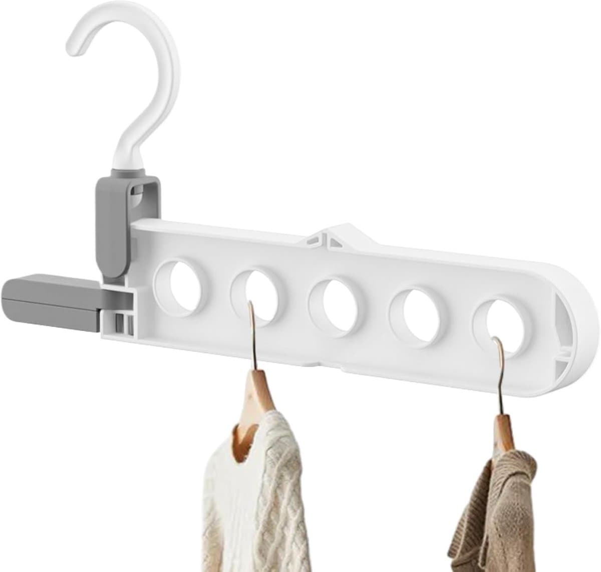 Wandkledingrek - Opvouwbare hanger - Ruimte organiseren - 360 graden draaibaar - 25.5 x 13.5 cm — afbeelding 1