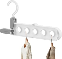 Wandkledingrek - Opvouwbare hanger - Ruimte organiseren - 360 graden draaibaar - 25.5 x 13.5 cm — thumbnail 1