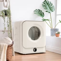 OKWISH Wasdroger Compacte 4,5 Kg - 49,5 x 43,5 x 59,5 cm - Staal En ABS - Wit - Met 5 Programma's En Wandmontage — thumbnail 1