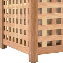 Wasmand met Deksel - Wasbox Kledingopslag - Ordelijke Slaapkamer - Massief Hout Ventilatie - 77x37x46 cm - Natuurlijk Walnoot — thumbnail 4