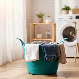 Excellent Houseware Flexibele wasmand - 2x - petrol blauw - 30 liter - kunststof - 54 x 37 cm - met handvatten — thumbnail 4