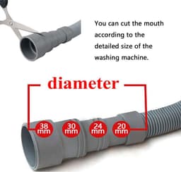 Universele Afvoerslang Wasmachine met Slangklem en Anti-Geur Stop – 1,5 Meter Verlenglengte — thumbnail 1