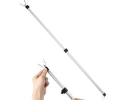 Kleding Droog Pool - Waslijn Staaf - Binnen en Buiten - Telescopisch Verstelbaar - 125cm Lengte - Zilver