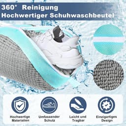 Waszak voor Schoenen 2 Stuks - Schoenwaszak Met Ritssluiting - Anti-Vervorming - Licht en Draagbaar - Herbruikbaar Wasnet - Grijs - 39 x 25 x 9 cm — thumbnail 3