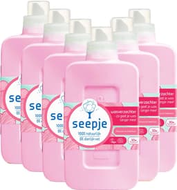 Seepje Pioenroos & Cederhout Wasverzachter Navulling - 6 x 750 ml - 180 wasbeurten - Voordeelverpakking — thumbnail 1