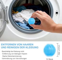 Dierenhaarverwijderaar - 12 Stuks Pluisballen voor Wasmachine - Herbruikbaar en Milieuvriendelijk — thumbnail 2