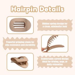 Set van 6 Platte Dunne Haarklemmen met Sterke Klemkracht voor Dames — thumbnail 3