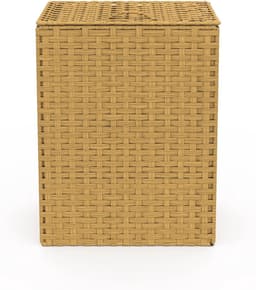 Wasmand Dubbel - Kledingmand Sorteren - Kleding Opbergen - Rotanlook Met Plank - 45x30x60 cm - Beige — thumbnail 5