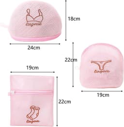 Herbruikbare Waszak voor Wasmachine - Set van 6 (2x BH, 2x Lingerie, 2x Sokken) - Roze — thumbnail 2