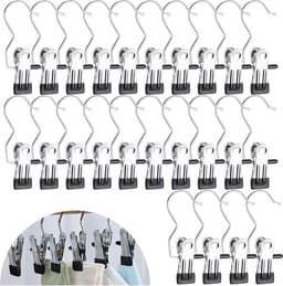 Goodivery ® Set van 24 Stevige Metalen Hangclip Haken met 360 Graden Rotatie voor Diverse Kledingstukken — thumbnail 1