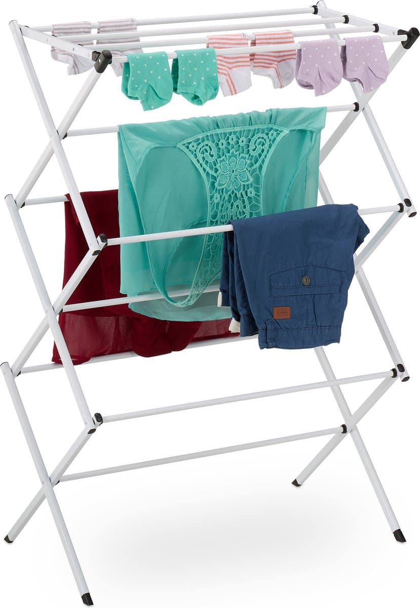 droogrek inklapbaar - tot 25 kg - 105x73x37 cm - staand - wit — afbeelding 1