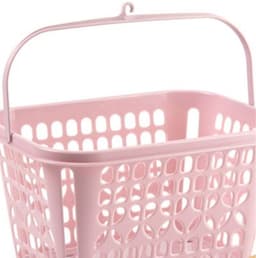 Wasknijpers ophangmandje met haak - roze - gevuld met 120x houten wasknijpers 7 cm - was ophangen — thumbnail 5