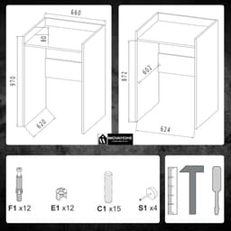 Wasmachine Kast - Ombouw Meubel - Badkamer Organisatie - Geluiddempend & Zonder Boren - 66x97x62cm - Wotan Eiken — thumbnail 4