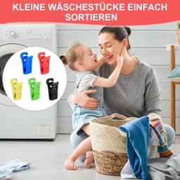 Sokkenklemmen - Wasgoed clips - Sorteren van wasgoed - Veelzijdig inzetbaar - 100 stuks - Kleurrijk — thumbnail 2