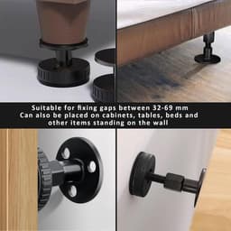 Bedframe Afstandhouders - Muurstabilisatoren Anti-trilling - Meubels Stabiliseren - Verstelbaar Bereik - 4 stuks - Zwart — thumbnail 2