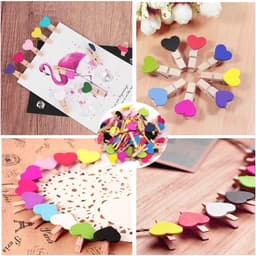 Mini Houten Hartknijpers - Fotoclips Knijpers - Foto's Ophangen - Natuurlijk Hout Materiaal - 3 cm - Blauw — thumbnail 4