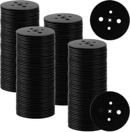 Dailygoods- Bufferschijf 200 stuks - Kunststof onderlegschijven - Grondankers - Zwarte bufferschijven - Voor gazon/tenten - Afmeting 5,7 cm — thumbnail 1