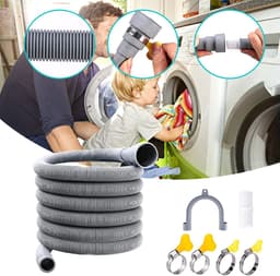 Dailygoods- Afvoerslang Ultra-Duurzaam - Afvoerslang Wasmachine - Afvoerslang Vaatwasser - Afvoerslang Droger - Afvoerslang Mobiele Airco - Flexibele 4m Slang - Afvoerbuis — thumbnail 2