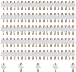 Dailygoods- Sterren Wasknijpers 105 Stuks - Houten Klemmen - Decoratieve Clips - Handwerk Klemmen - Kerstmis Decoratie - Veilig Materiaal — thumbnail 1