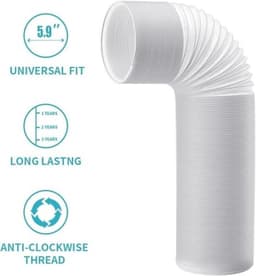 Afvoerslang met adapter - Flexibele buis - Airco ventilatie - 360 graden buigbaar - 150 mm x 15 m - Zwart — thumbnail 2