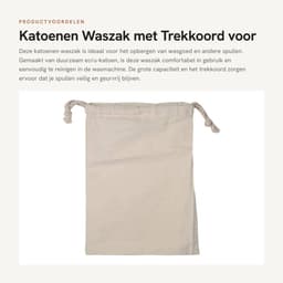 Dailygoods- Waszak Grote Capaciteit - Katoenen Waszak - Heavy Duty - Trekkoord - Opslag - Ecru Katoen - Machinewasbaar - Wasmand — thumbnail 1