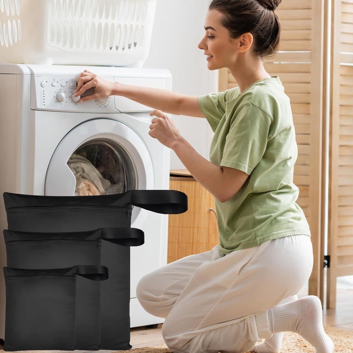 Waterdichte waszak van 36 x 30 cm, herbruikbaar met rits, ideaal voor gym, zwemmen en reizen — afbeelding 1