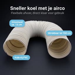 Cheqo® Luchtafvoerslang - Airco Slang - Afvoerslang Airco - Mobiele Airco - Flexibele Slang - Ventilatieslang - Afzuigslang - Airconditioner Slang - Aircoslang - Wit - Universele Vervangingsslang - Uitlaatslang - Airco Buis - Luchtslang — thumbnail 2