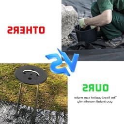Set van 50 Zwarte Plastic Grondankers voor het Bevestigen van Tuinclips, Mulch en Onkruiddoek — thumbnail 4