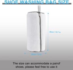 2 stuks schoenwaszakken voor wasmachine, vervormingsbescherming en snoerbescherming, herbruikbare schoenwaszak met ritssluiting, wit — thumbnail 3