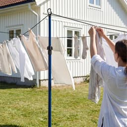 Waslijn Steunpaal - Droogsteun Uitschuifbaar - Kleding Drogen Buiten - Roestvrij Staal - Tot 2.4 Meter - Zwart — thumbnail 2