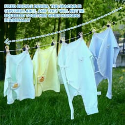 Draagbare Waslijn - Reis Waslijn - Kleding Drogen - Met 12 Clips - Verstelbaar - Wit — thumbnail 3