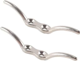 Ophanghaak - 2-pack - Robuust - Verzinkt - Touwbevestiging - Romeinse jaloeziekoord - Waslijn - Geschikt voor Buiten - Zilver. — thumbnail 5