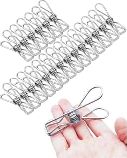Metalen Wasknijpers - Kledingklemmen RVS - Kleding Drogen - Roestvrij Staal - 317 inch - Zilverkleurig — thumbnail 1