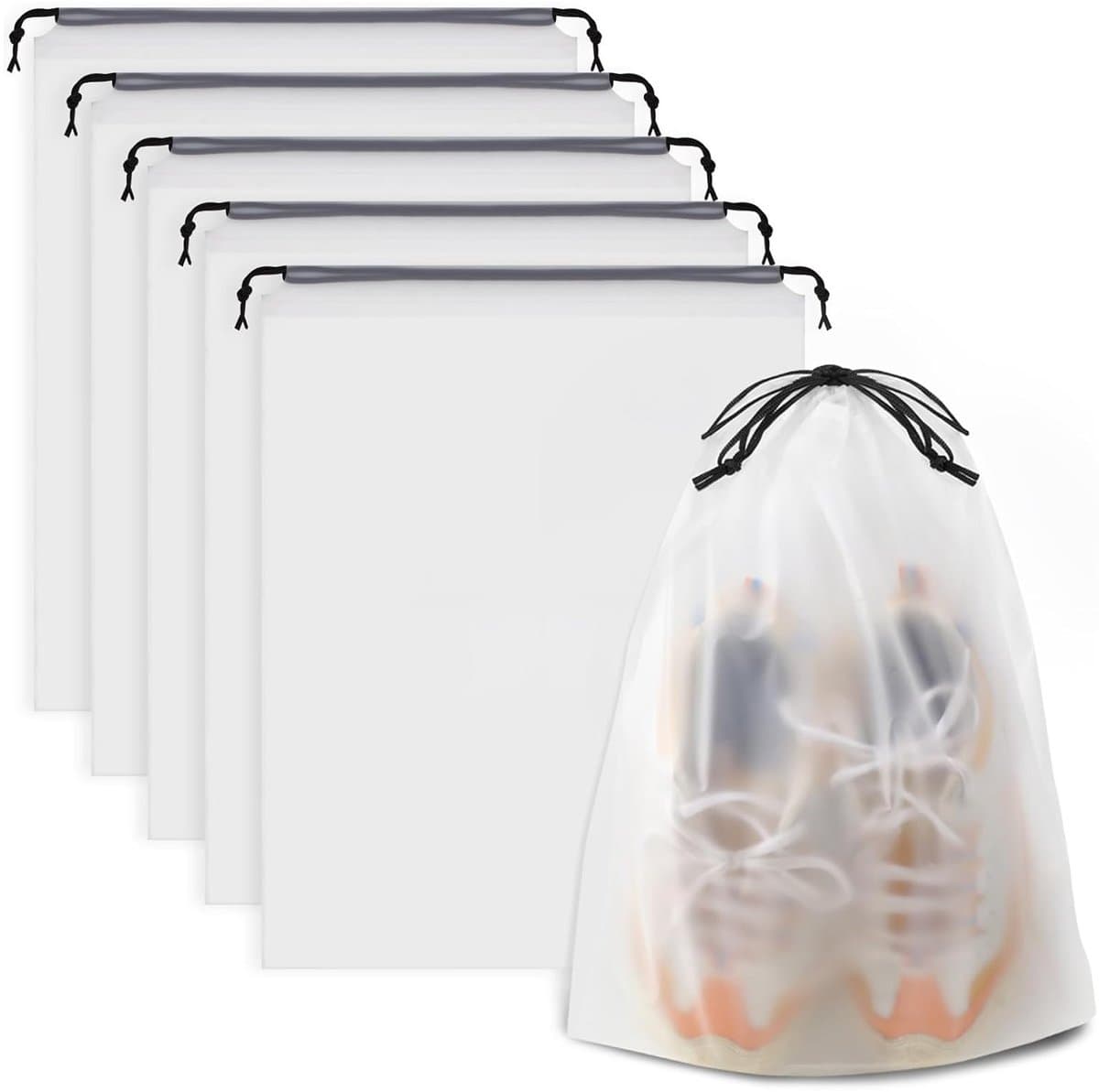 Travelhawk Schoenzakken - 5 Stuks - 30x40cm - Schoenopbergzakken voor op reis - Transparant — afbeelding 1