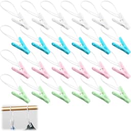 Dailygoods- Wasknijpers 24 stuks - Antislip PP Kunststof/Metaal - Verstelbare Ophangkoord - Duurzaam/Weerbestendig - Ergonomische Grip - Krachtige Veer - Wasclips — thumbnail 1