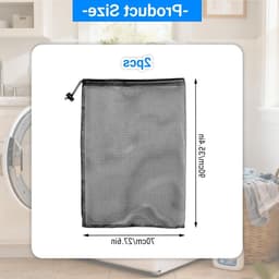 Grote Wasnetzakken met Trekkoord - Set van 2, 70x90cm, Ideaal voor Kleding, Beddengoed en Speelgoed — thumbnail 4