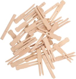 Houten Klemmen - Wasknijpers Clips - Kleding Ophangen - Gladde Afwerking - 50 Stuks - Beige — thumbnail 1