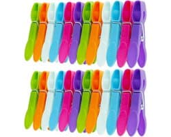 Wasknijpers - Kledingclips - Kleding Drogen - Sterke Grip - 48 Stuks - Kleurrijk