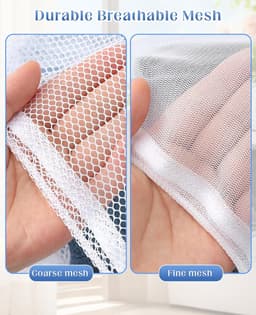 Set van 10 gaaszakjes met trekkoord - Grote nylon waszakken van gaas - Te gebruiken als cadeauzakjes, vaatwaszakjes - Met schuifbaar trekkoord - Geschikt voor keuken, sieraden, huwelijksgeschenken, huishoudelijke artikelen (30 x 40 cm) — thumbnail 3