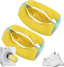 Set van 2 waszakken voor schoenen, wasmachine, met rits voor bescherming, herbruikbaar en duurzaam, ideaal voor efficiënt reinigen en onderhoud van schoeisel — thumbnail 1