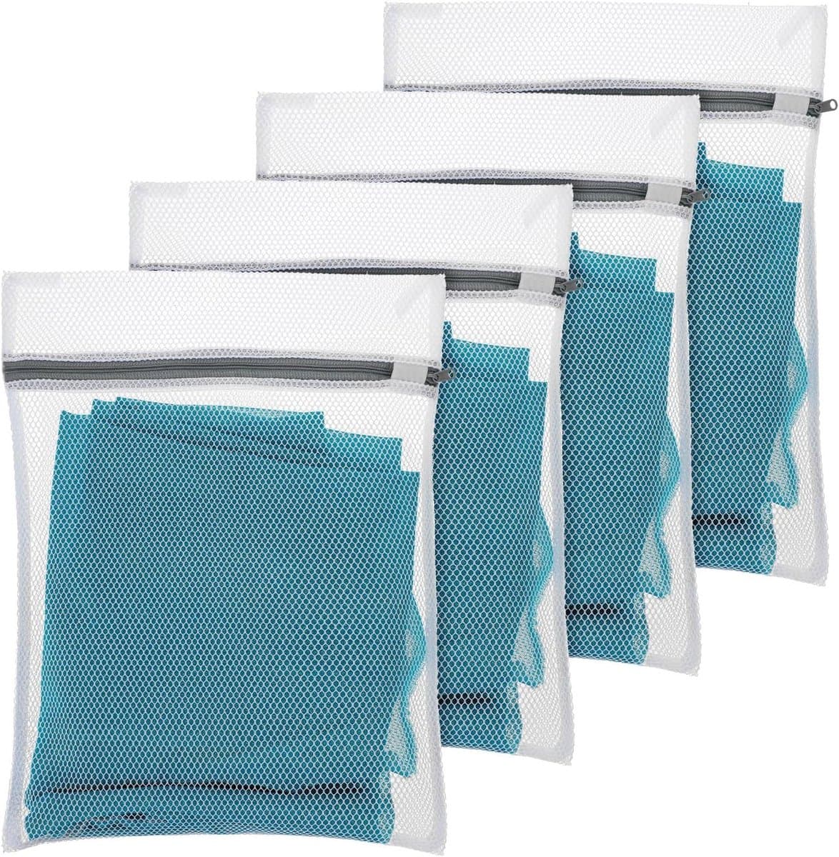 Set van 4 Kleine Mesh Waszakken voor Delicate Was - Duurzame Waszakken voor Ondergoed, Sokken en Babykleding - Ideaal voor de Wasmachine en Reizen, 30x20cm — afbeelding 1