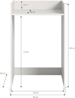 xonox.home Wasmachine-ombouw Free wit imitatie 60 x 101 x 60 cm — thumbnail 2