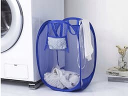 Opvouwbare Wasmand - Opbergmand 40L - Compact & Handig - Reis accessoires - Vakantie benodigdheden - Blauw — thumbnail 2